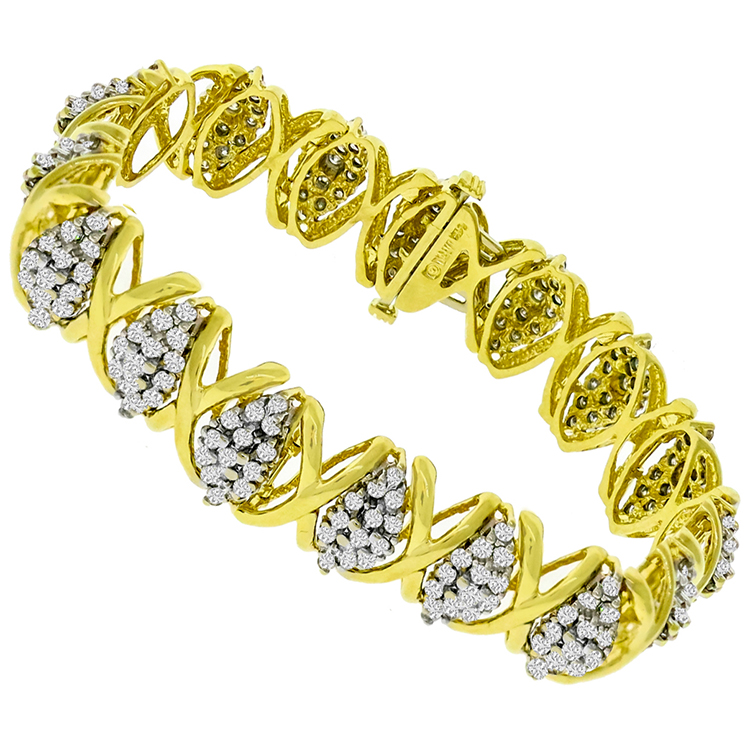 5.10ct Diamond 2 Tone Gold Bracelet 