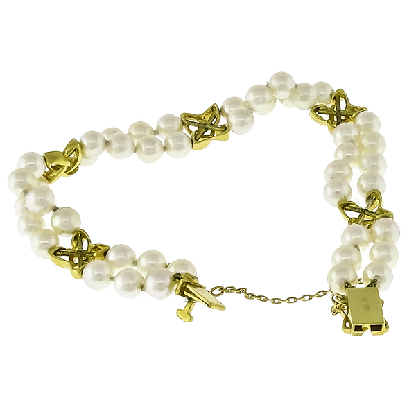 Mikimoto Pearl Gold Infinity Bracelet