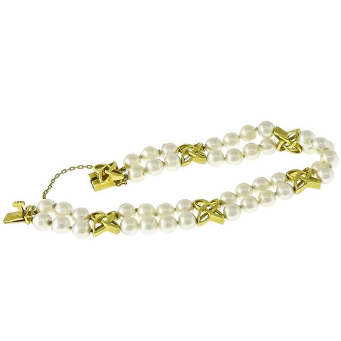 Mikimoto Pearl Gold Infinity Bracelet