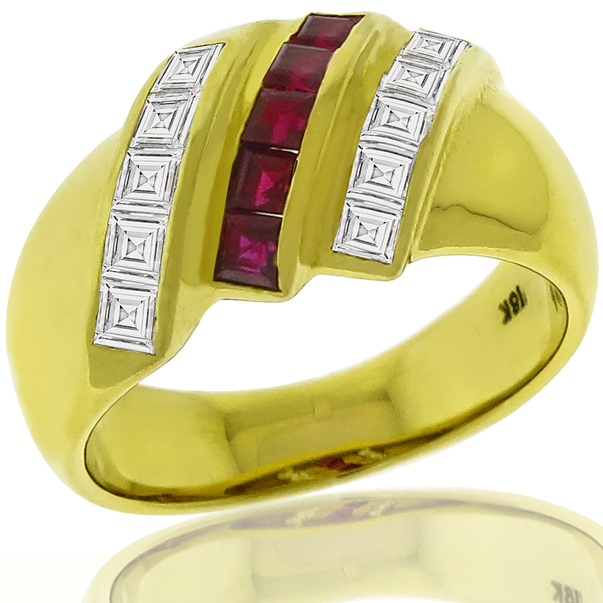 0.25ct Ruby 0.50ct Diamond Gold Ring