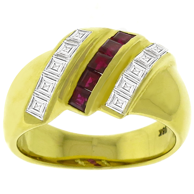 0.25ct Ruby 0.50ct Diamond Gold Ring