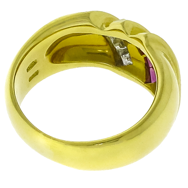 0.25ct Ruby 0.50ct Diamond Gold Ring