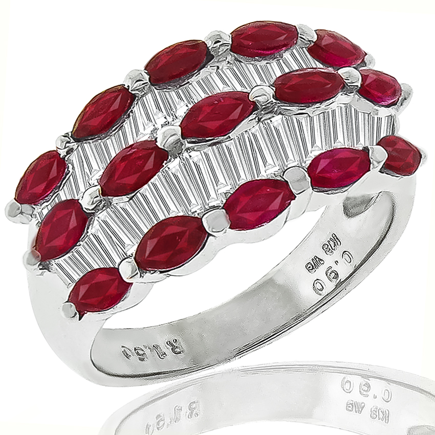 1.50ct Ruby 0.90ct Diamond Gold Ring