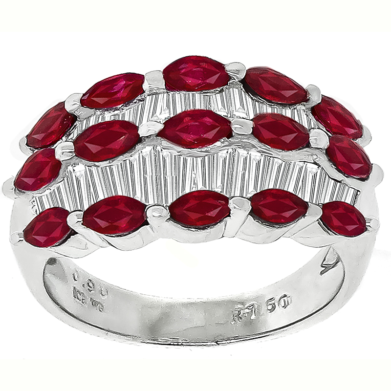 1.50ct Ruby 0.90ct Diamond Gold Ring