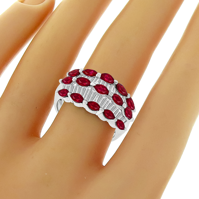 1.50ct Ruby 0.90ct Diamond Gold Ring