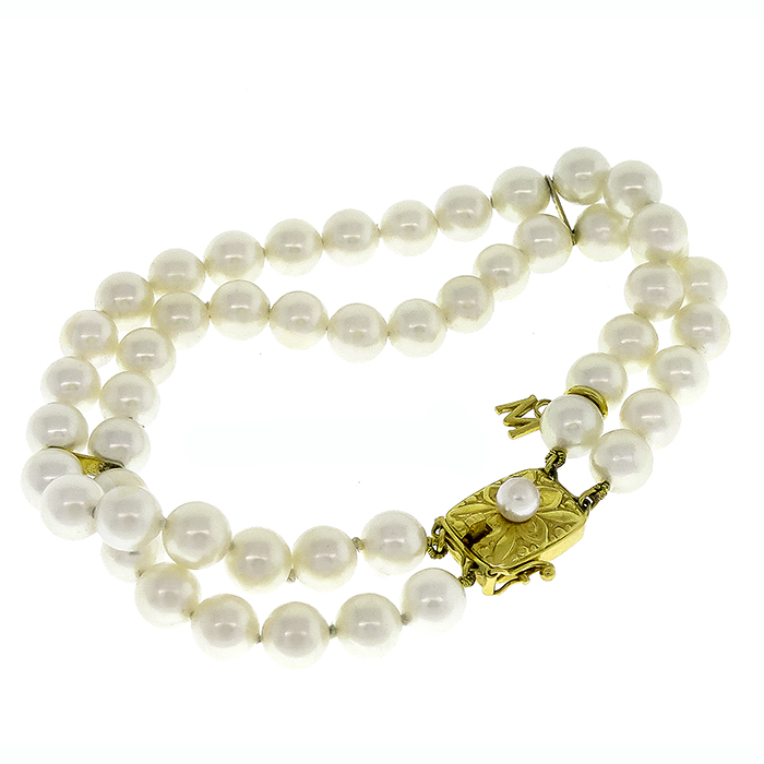 Pearl 18k Yellow Gold Clasp Bracelet