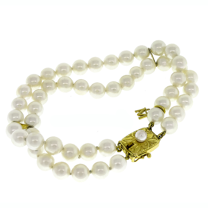 Mikimoto Pearl Gold Clasp Bracelet