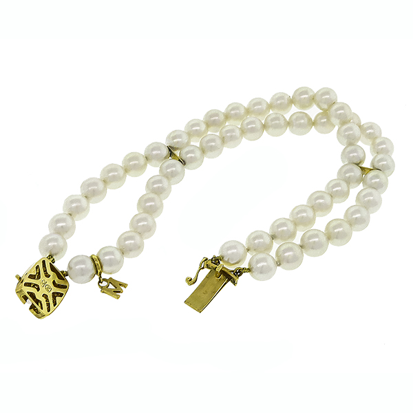 Pearl 18k Yellow Gold Clasp Bracelet
