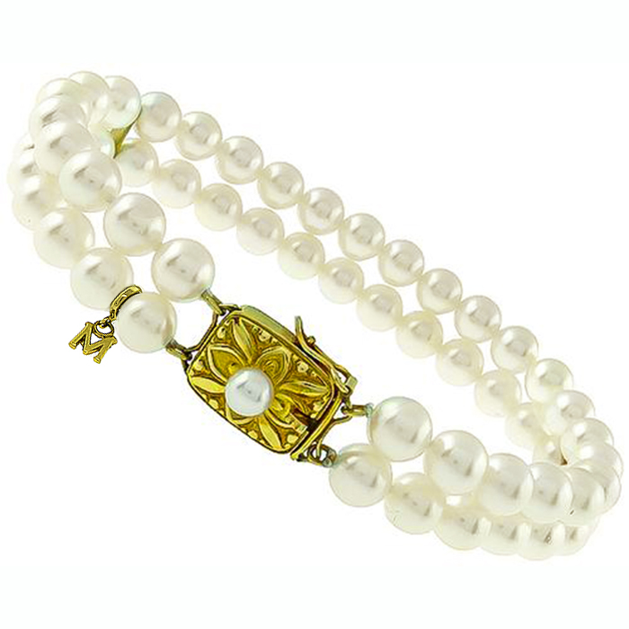 Mikimoto Pearl Gold Clasp Bracelet