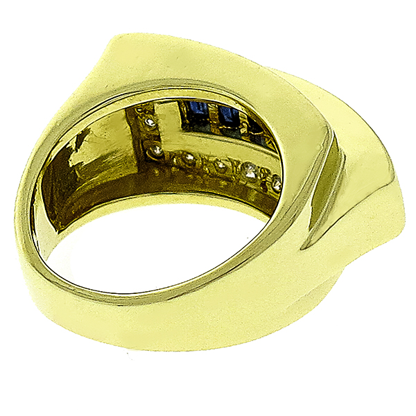 0.90ct Sapphire 0.95ct Diamond Gold Ring
