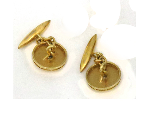 Retro 0.25ct Diamond  14k Yellow Gold  Cufflinks