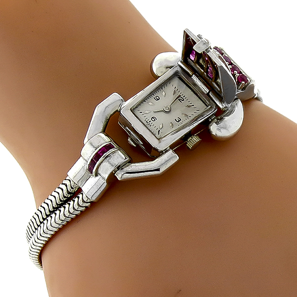 Ruby Diamond Cover Watch Bracelet