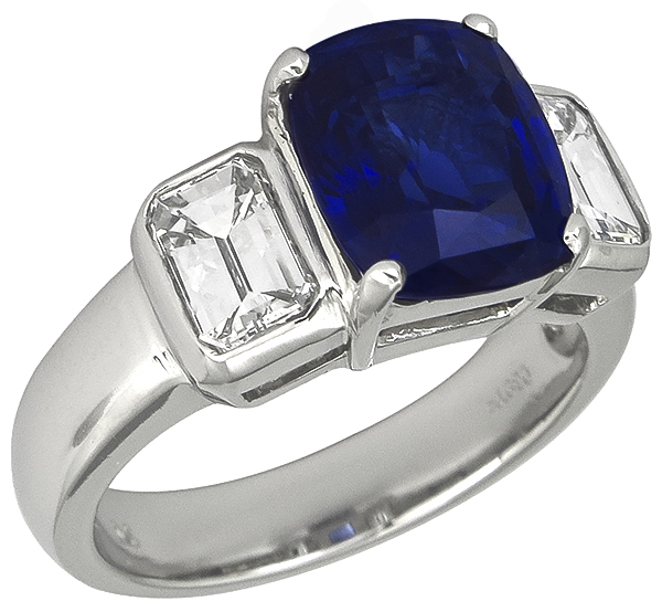 3.56ct ceylon sapphire 1.40ct diamond engagement ring photo 1