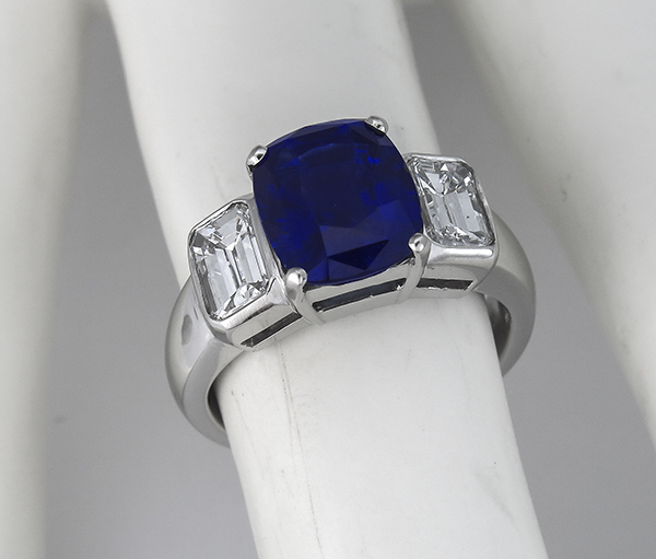 3.56ct ceylon sapphire 1.40ct diamond engagement ring photo 1