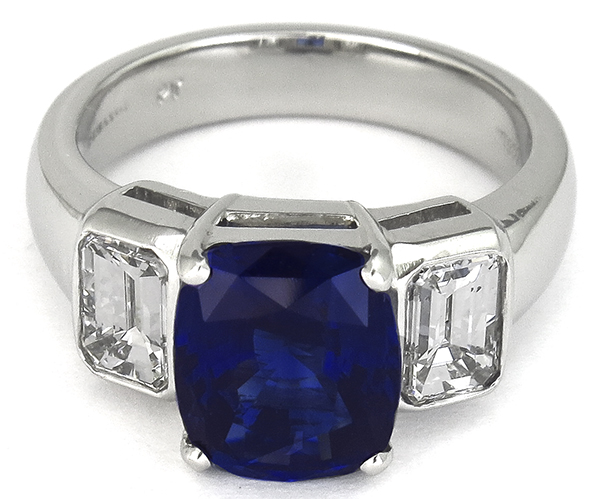 3.56ct ceylon sapphire 1.40ct diamond engagement ring photo 1