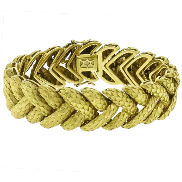 Gold Florentine Gold Conifer Cone Bracelet