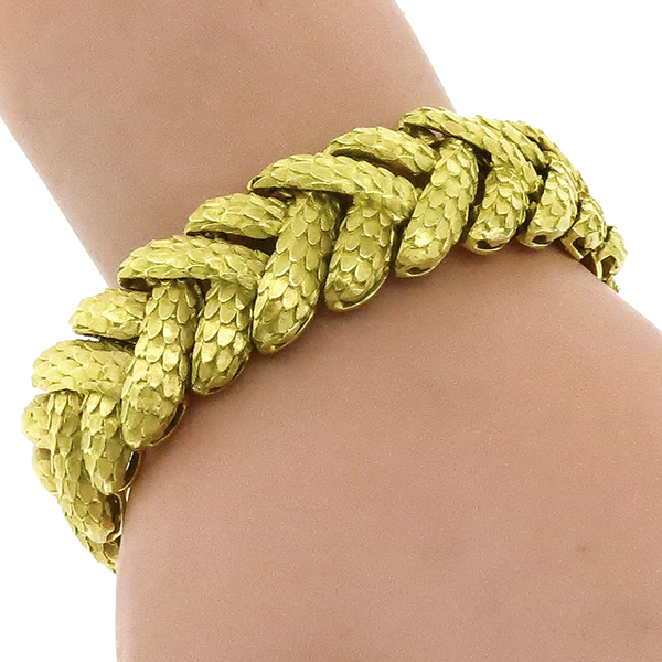 Gold Florentine Gold Conifer Cone Bracelet