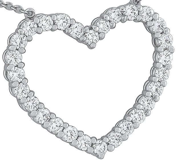 tiffany & co 1.30ct diamond heart necklace photo 1
