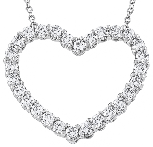 tiffany & co 1.30ct diamond heart necklace photo 1