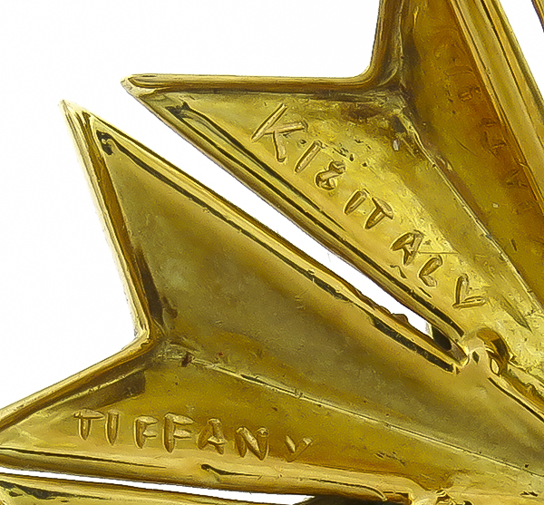 Tiffany & Co Sapphire Enamel Gold Pin Photo 1