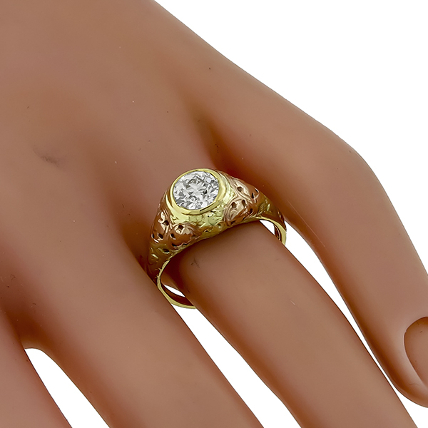 Antique Diamond 2 Tone Gold Ring 