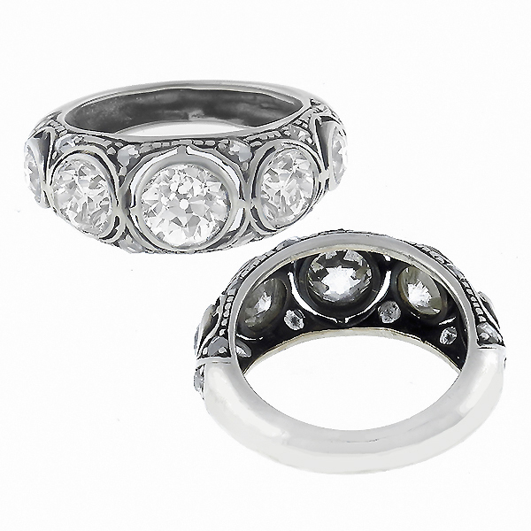 antique diamond silver ring 1