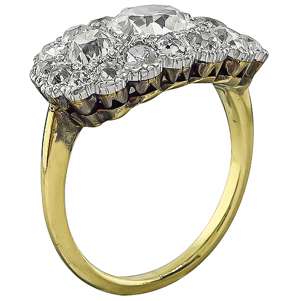 Victorian 1.03ct Center Diamond 1.20ct Diamond Ring