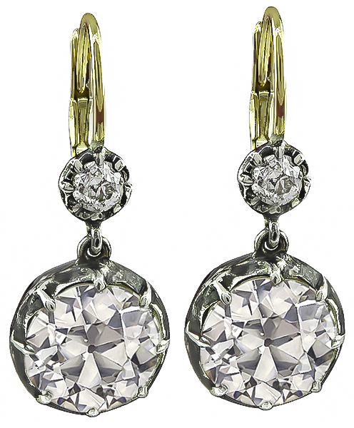 Victorian 6.74ct Diamond Earrings