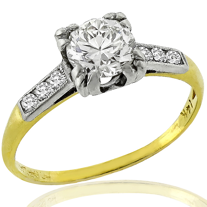 Victorian 0.75ct Diamond Gold Engagement Ring