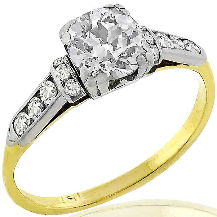 Victorian 1.00ct Diamond Gold Engagement Ring