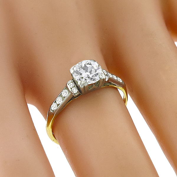 Victorian 1.00ct Diamond Gold Engagement Ring