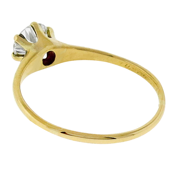 Victorian GIA 0.68ct Diamond Gold Ring