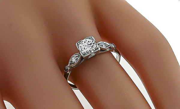 Vintage 0.45ct Diamond Engagement Ring Photo 2