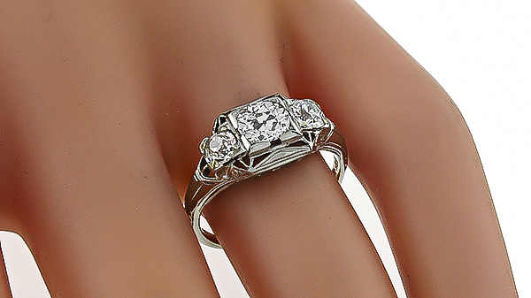 Vintage 0.76ct Diamond Engagement Ring Photo 1