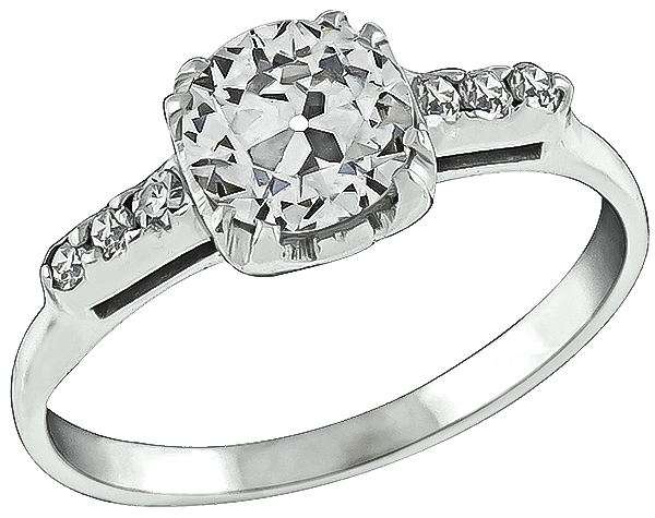 Vintage 0.82ct Diamond Engagement Ring Photo 1