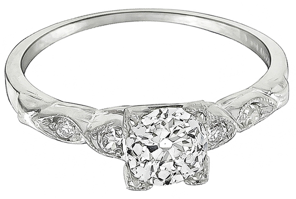 Vintage 0.87ct Diamond Engagement Ring Photo 1
