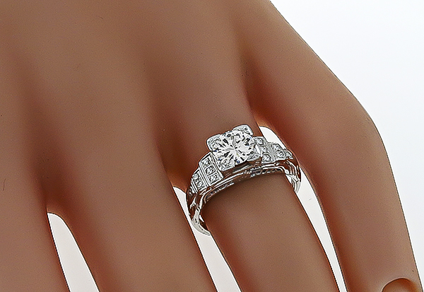 Vintage 0.90ct Diamond Engagement Ring Photo 1