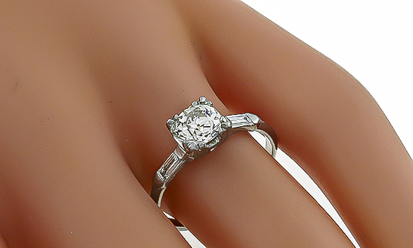 Vintage 0.97ct Diamond Engagement Ring Photo 1