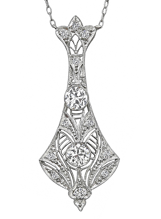 Vintage 1.00ct Diamond Pendant Necklace
