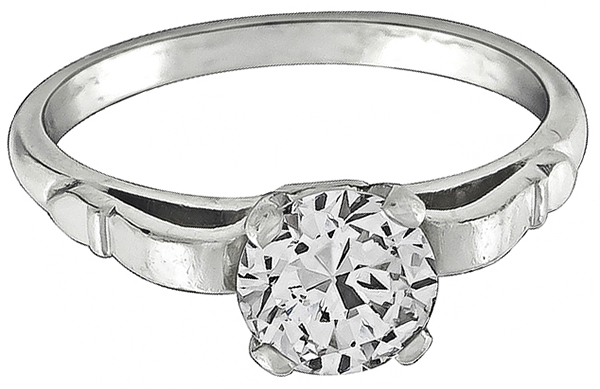 Vintage 1.12ct Diamond Engagement Ring Photo 1