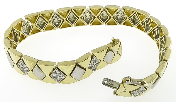 Vintage 1.50ct Diamond Gold Bracelet Photo 1