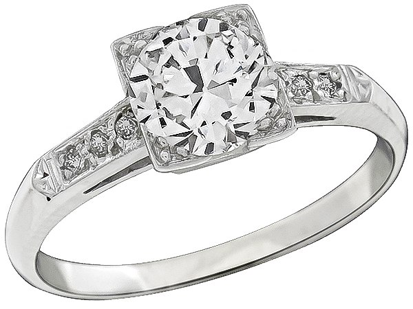 Vintage 1.54ct Diamond Engagement Ring Photo 3