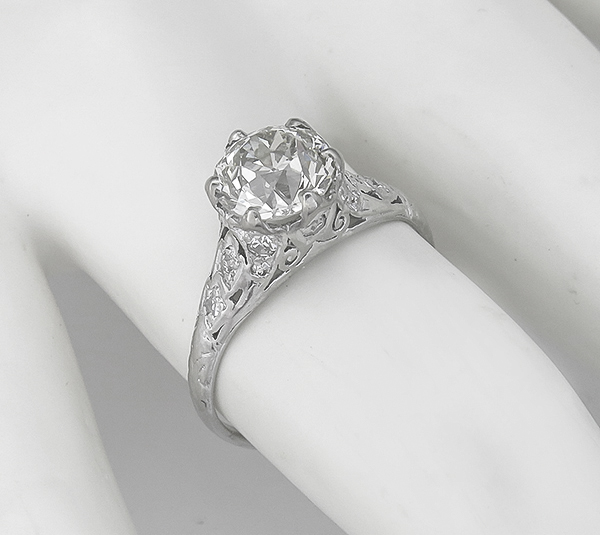 vintage 1.75ct diamond engagement ring photo 1