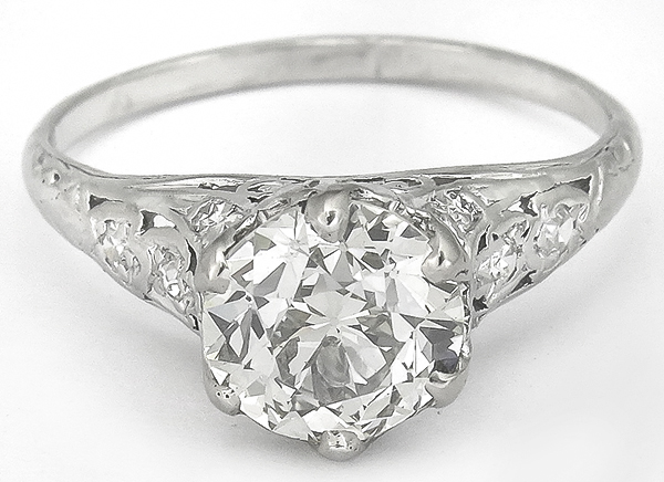 vintage 1.75ct diamond engagement ring photo 1