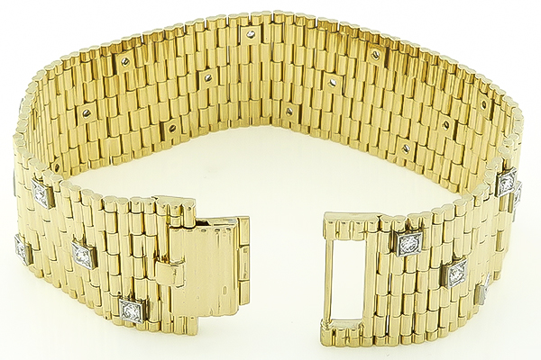 Vintage 1.75ct Diamond Gold Bracelet Photo 1
