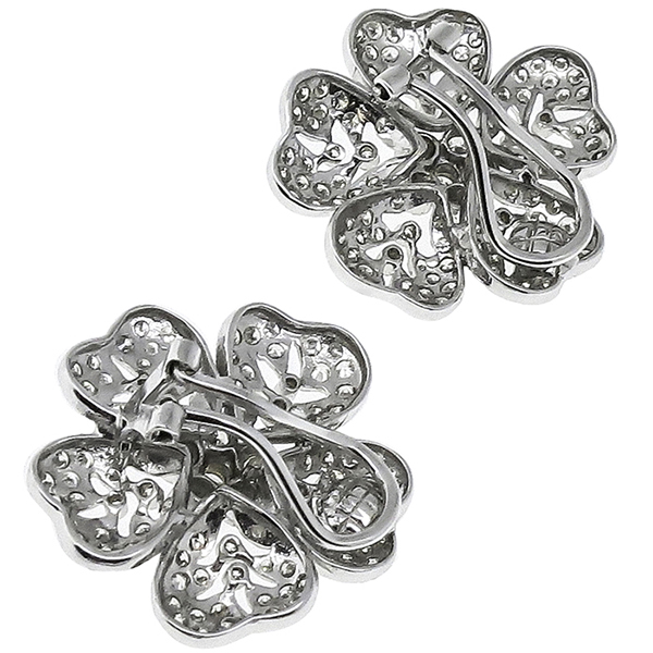 Estate 4.25ct Diamond Floral Earrings