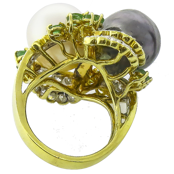 1.25ct Diamond 0.80ct Emerald Gold Ring 