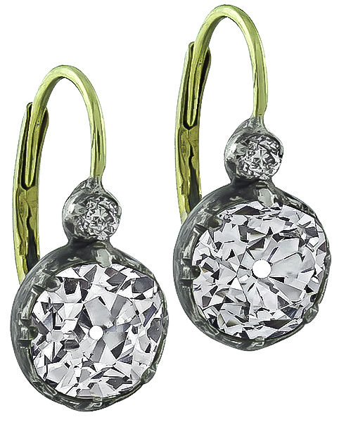 Vintage 2.13ct Diamond Earrings Photo 1