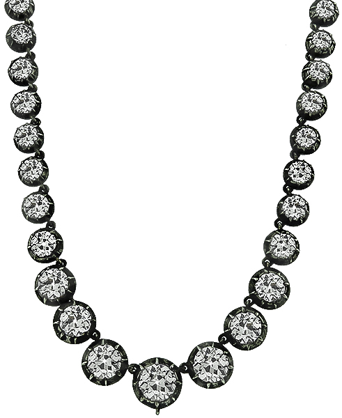 Vintage Victorian 37.32ct Diamond Necklace Photo 1