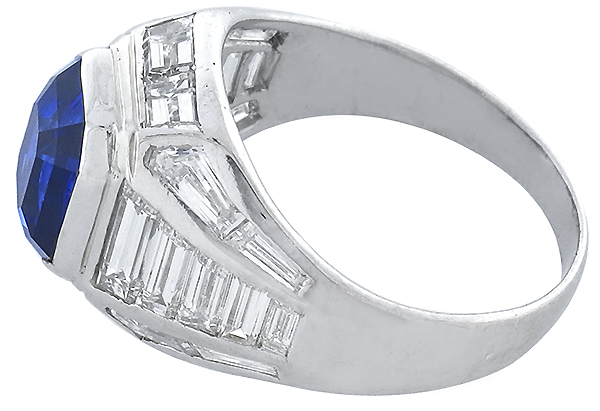 vintage 4.17ct sapphire 1.60ct diamond ring photo 1